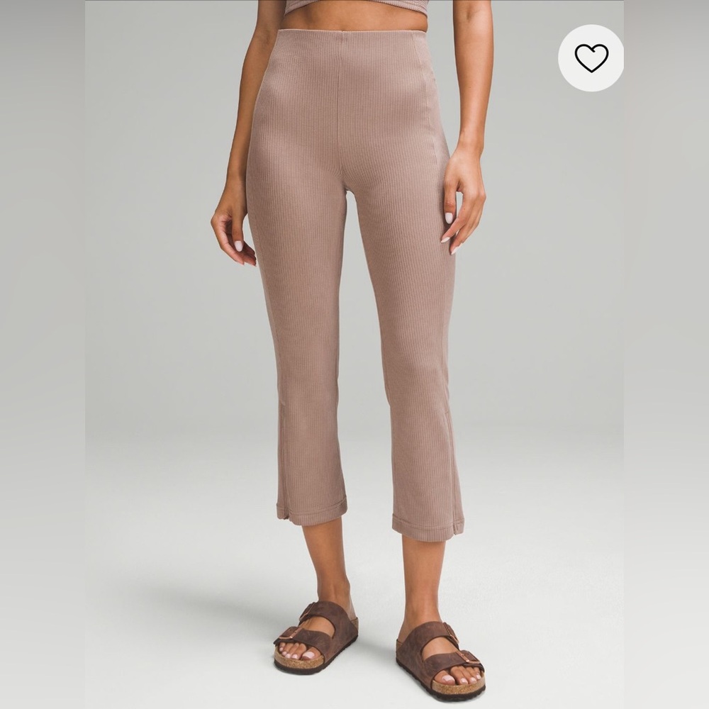 LULULEMON NWT Ribbed Softstreme Zip-Leg High-Rise Cropped Pant 25" WOMEN